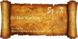 Szőke Karina névjegykártya