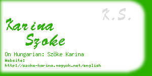 karina szoke business card